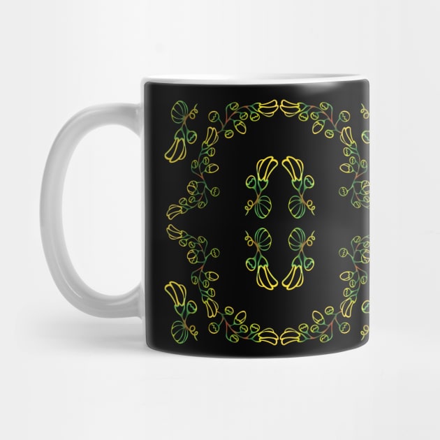 kirengeshoma green and yellow floral pattern by maryglu